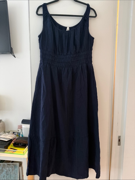 Pact Dresses & Skirts - Pact Navy Smocked-Waist Maxi Dress